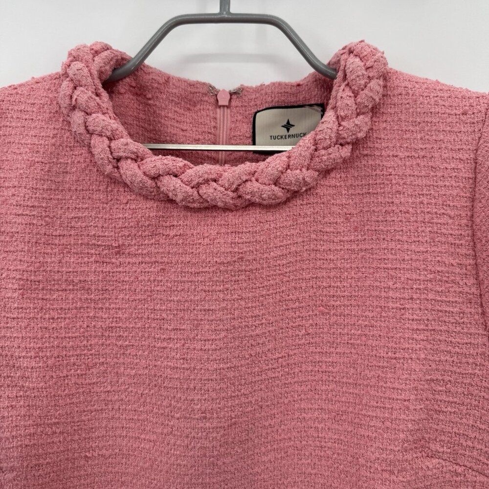 Tuckernuck Blush Peony Tweed Jackie Dress sz M Shift Mini Business Career NWT** - Picture 3 of 12